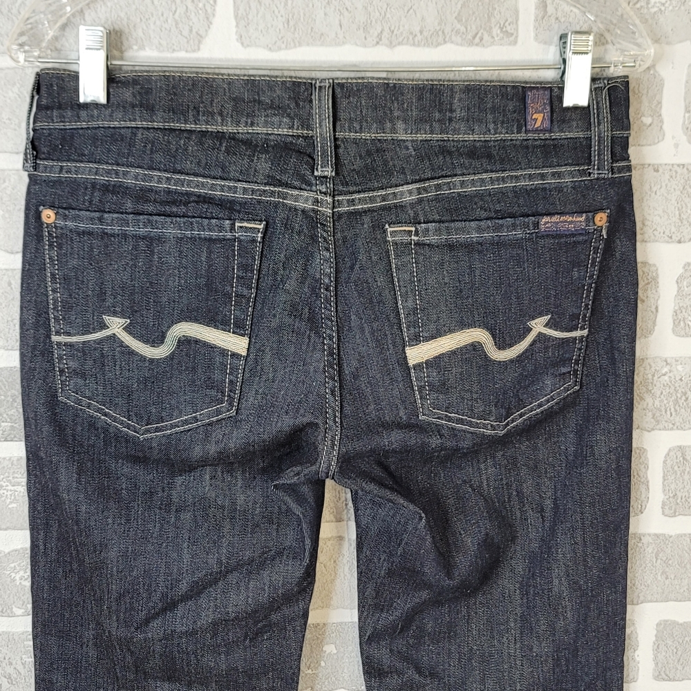 7 For All Man Kind Boot Cut Dark Wash Denim Women's Size 28 - Picture 7 of 13